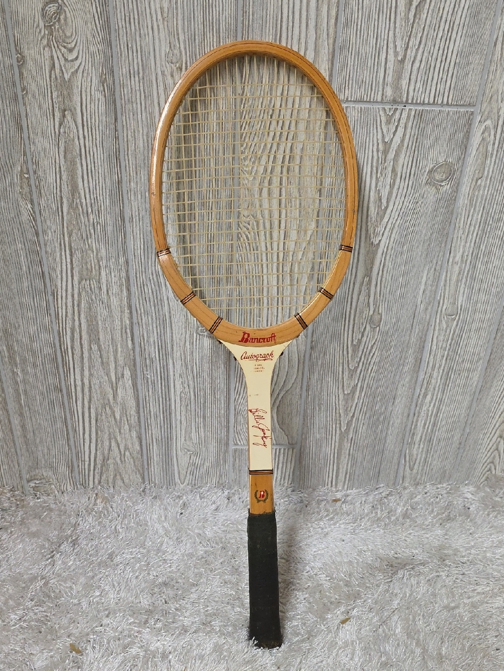 Vintage Bancroft Billie Jean King Autograph Wooden Tennis Racket